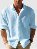 Mens Regular & Plus Size Collared Neck Button Down Long Sleeve Shirt