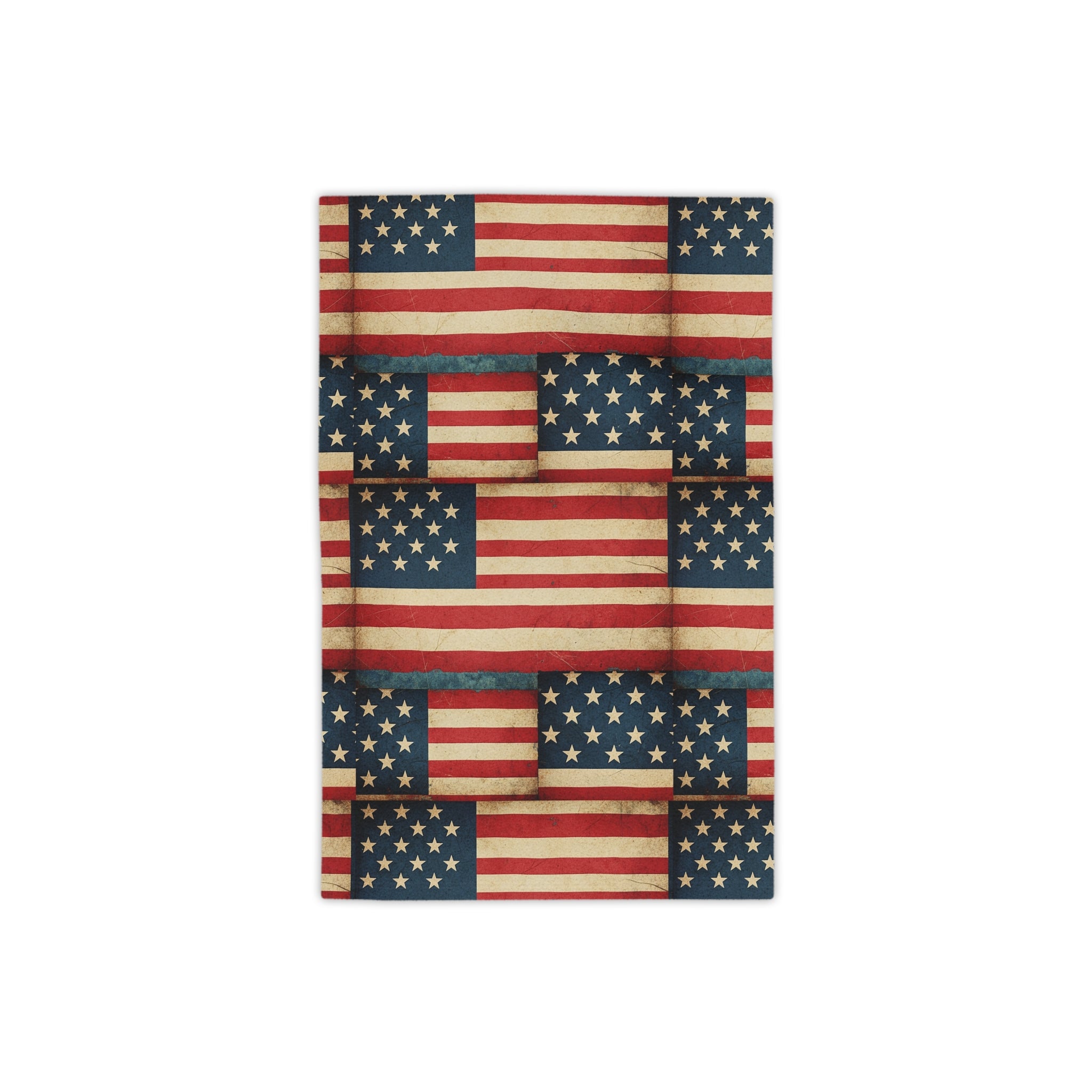 American Patchwork Flag Beach Towel — Vintage USA Stars & Stripes Patriotic Pool Towel