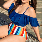 Women’s Plus Size Printed Off The Shoulder Swimsuit