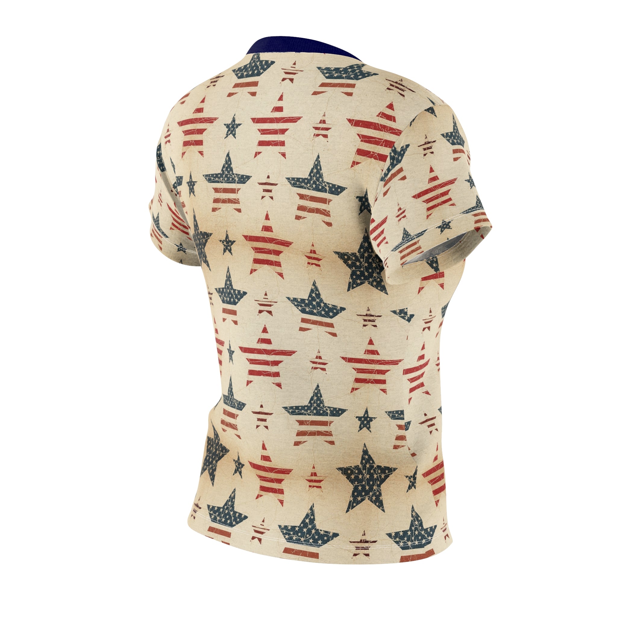 Vintage American Stars Women's Tee — All-Over Patriotic Print