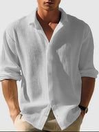 Mens Regular & Plus Size Collared Neck Button Down Long Sleeve Shirt
