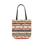 American Flag Canvas Tote Bag — Vintage Stars & Stripes Grocery Market Tote