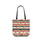 American Flag Canvas Tote Bag — Vintage Stars & Stripes Grocery Market Tote