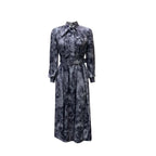 Long Sleeve High Waist Printed Plus Size Banquet Dress with Belt
