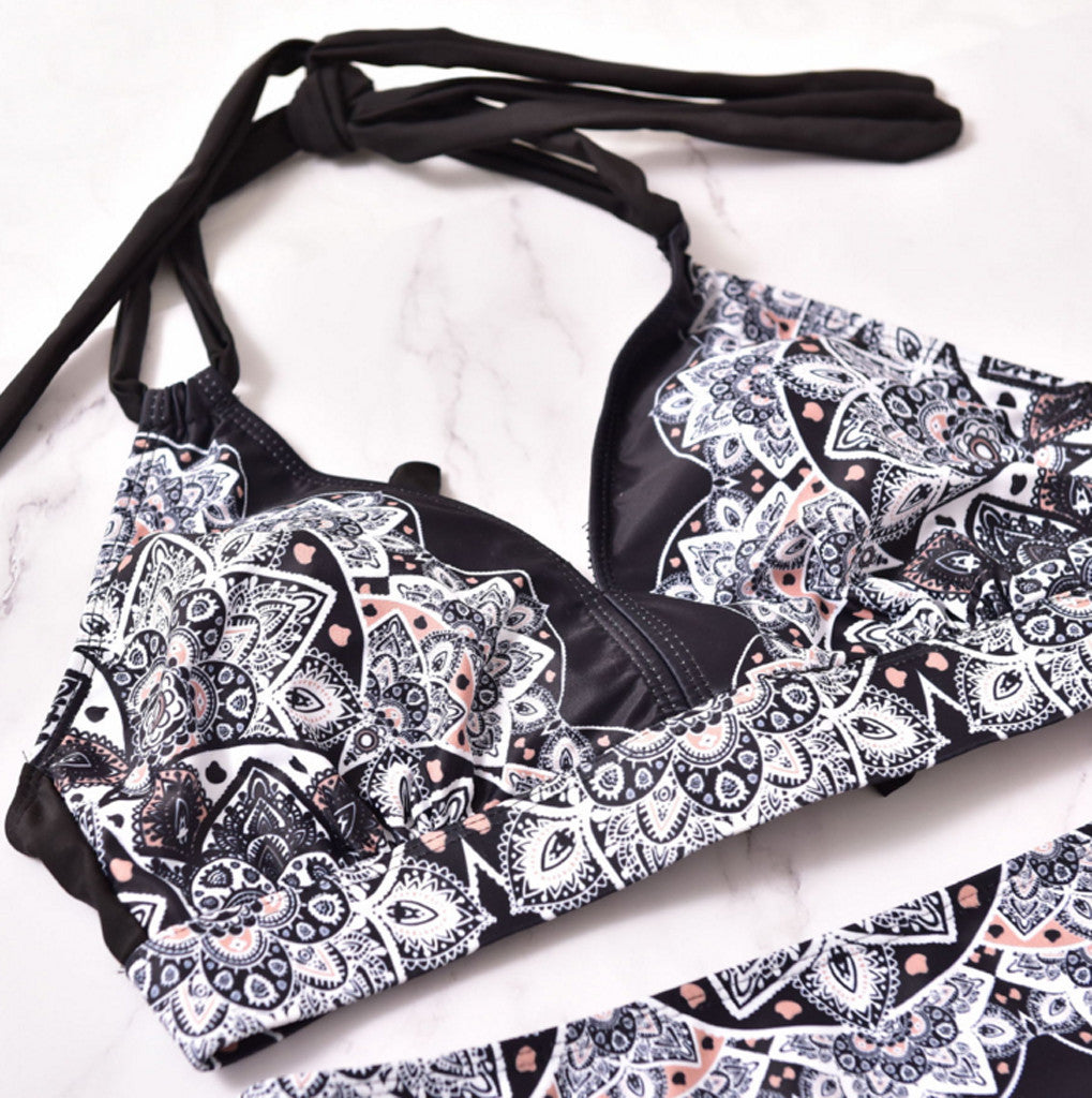 Plus Size Printed Bandana Bikini Swimsuit