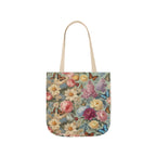Original Art Vintage Floral Canvas Tote Bag — Butterflies & Roses Print