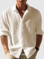 Mens Regular & Plus Size Collared Neck Button Down Long Sleeve Shirt