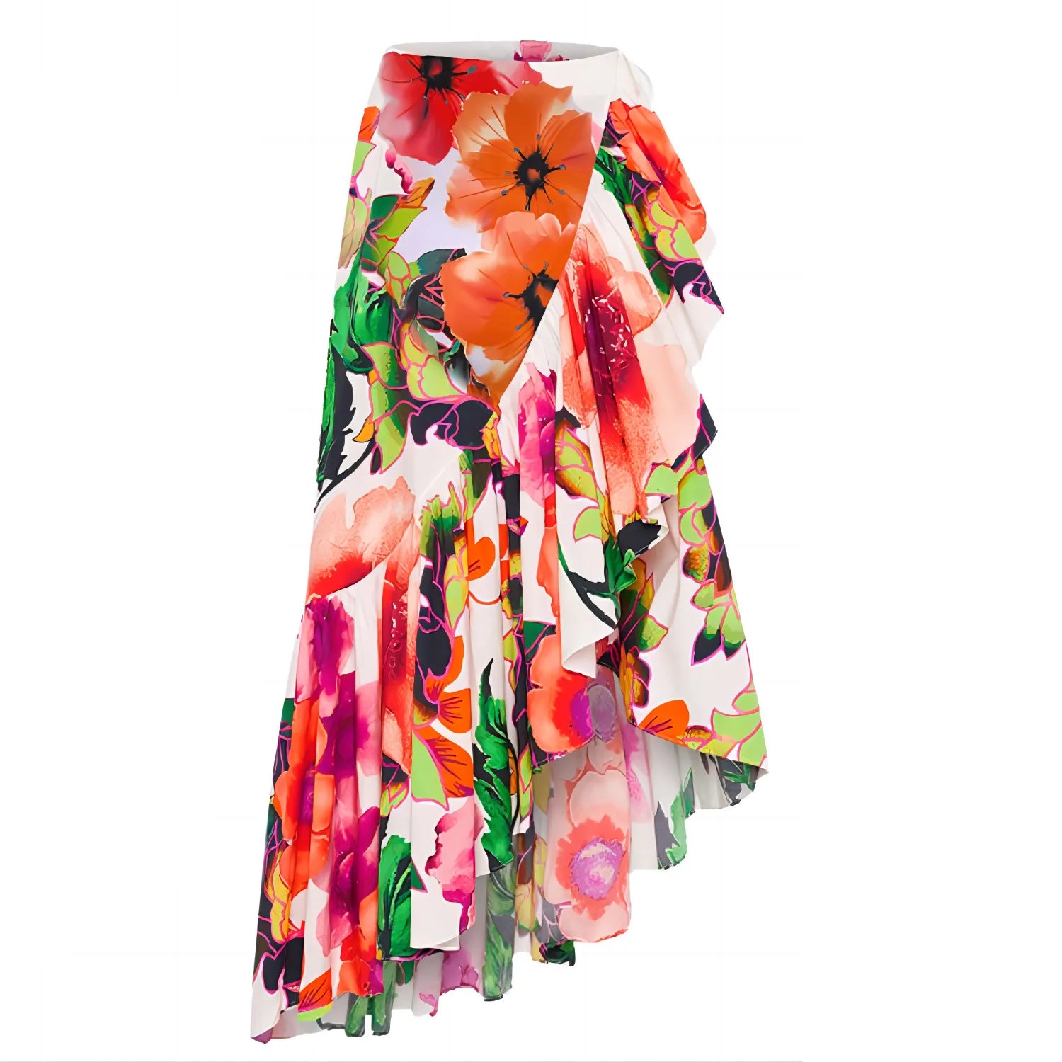 One Piece Bold Floral Swimsuit With Matching Sarong