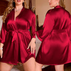 Women's Plus Size Sleepwear Loose Comfortable Bathrobe Homewear