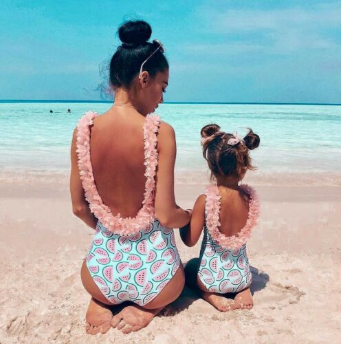 Infant Baby Girls Watermelon Swimsuit One-piece Floral Swimwear Swimming