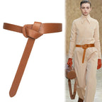 Women Long Knot Soft Pu Leather Ladies Waist Plus Size Dress Belt Female Cummerbunds Designer Waistband