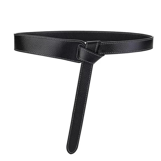 Women Long Knot Soft Pu Leather Ladies Waist Plus Size Dress Belt Female Cummerbunds Designer Waistband