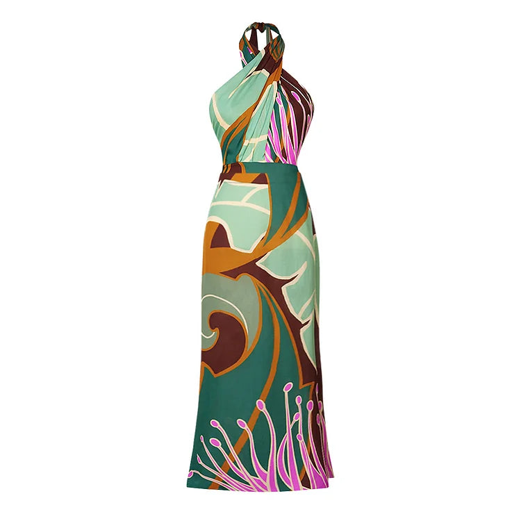Deco Printed One Piece Swimsuit and Matching Sarong