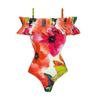 One Piece Bold Floral Swimsuit With Matching Sarong