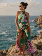 Deco Printed One Piece Swimsuit and Matching Sarong