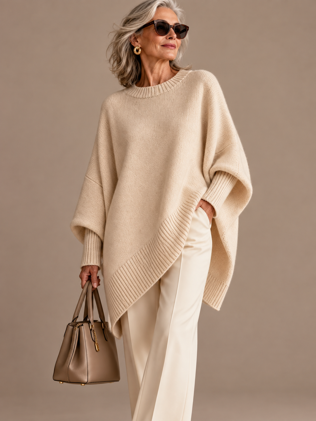 Oversized Batwing Sleeve Sweater