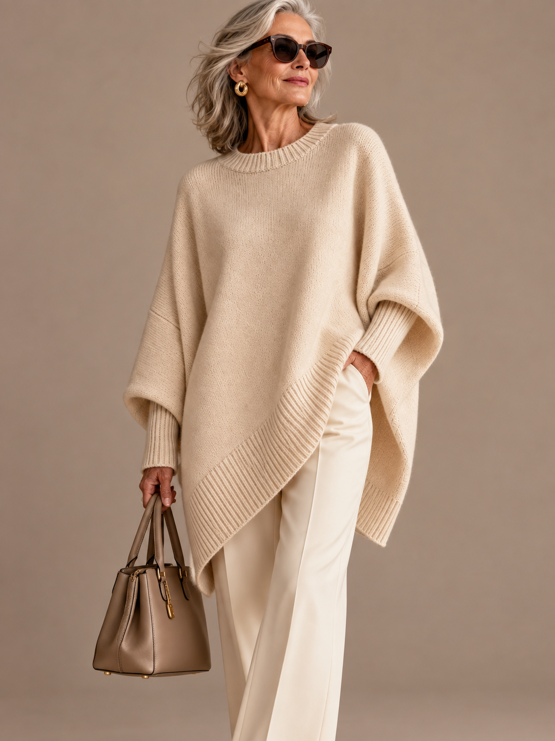 Oversized Batwing Sleeve Sweater