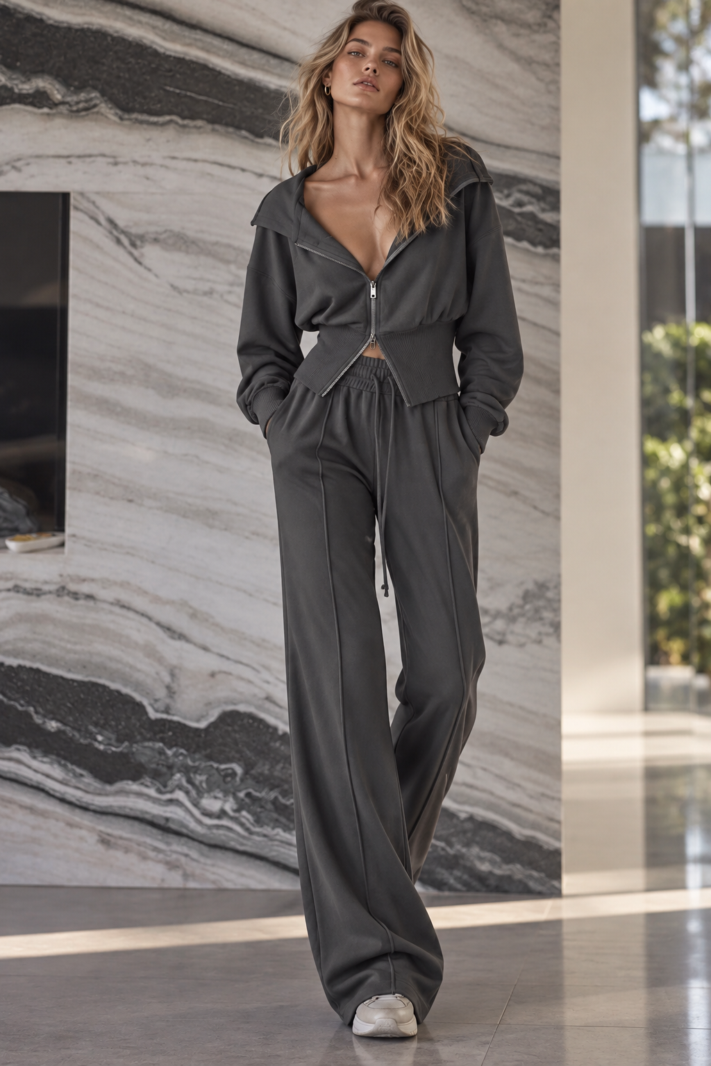 Zip-Up Hoodie and Pants Active Set