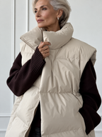 Zip Up Turtleneck Vest Coat